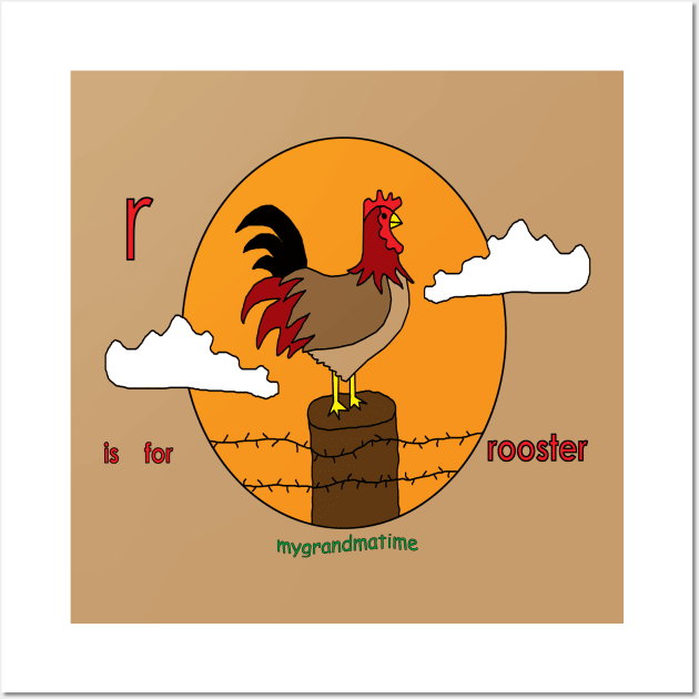 r is for rooster Wall Art by mygrandmatime